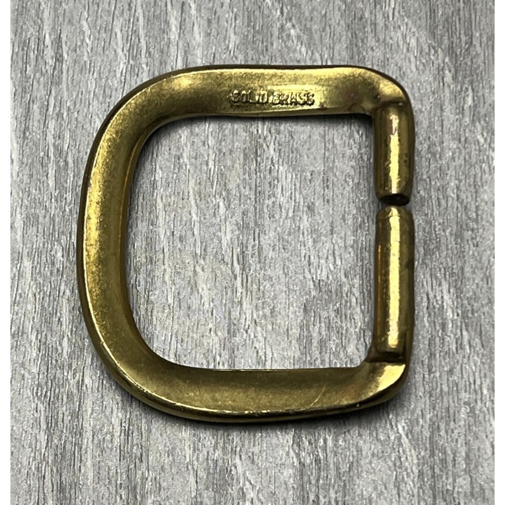 Vintage Solid Brass D-Ring Belt Buckle - 1.5" Inner Width for Straps - Picture 2 of 4
